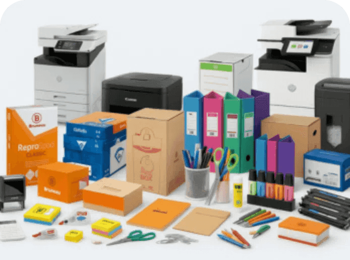 Imprimantes, classeurs, fournitures de bureau