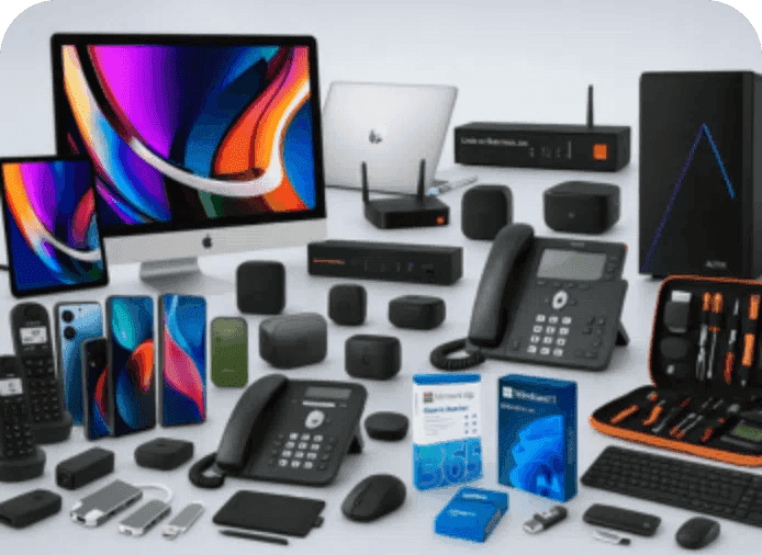 Téléphones, écrans et équipement informatique