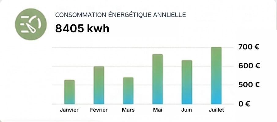 Graphique consommation énergétique annuelle — 8405 kWh